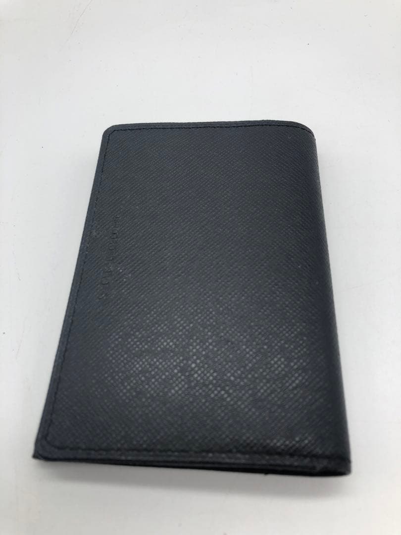 Burberry バーバリー　ダークグレー 二つ折り名刺入れ　メンズ　レザー