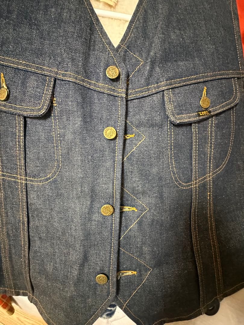 美品 80s USA製 Lee ストームライダー デニムベスト XLボアベスト