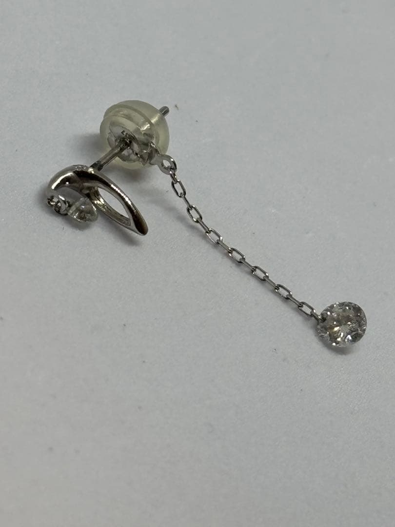 PT900 ダイヤモンド ピアス キャッチ ダイヤ付き 0.07/0.17ct