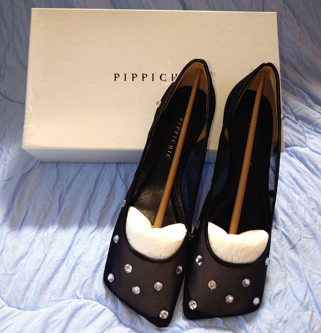 新品 未使用 ピッピシック　フラットシューズ　24.0 ダイヤモンド　ブラック