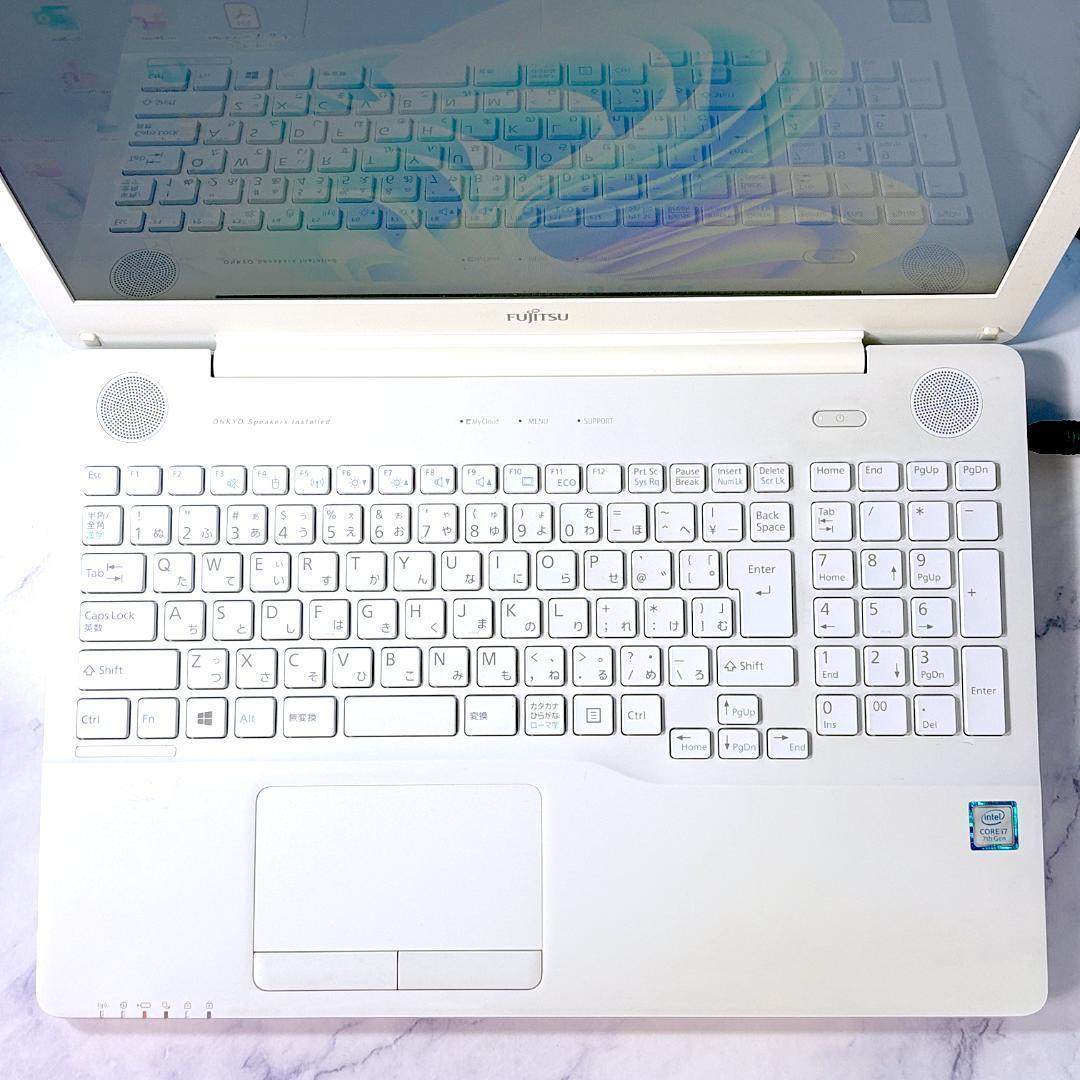 超美品☆Corei7・8GB・SSD・MSオフィス付 ホワイト ノートパソコン