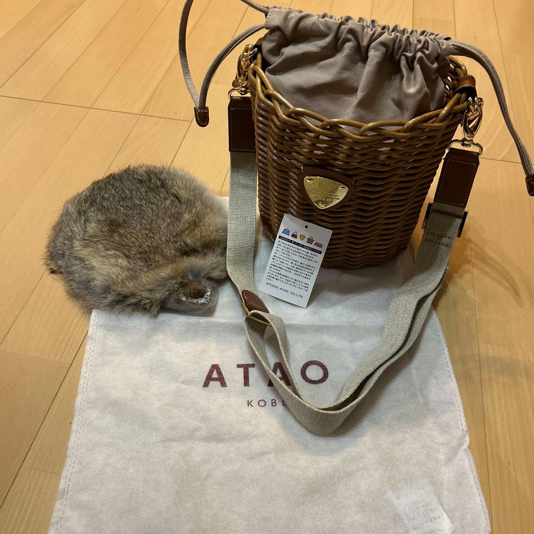 最終値下げ！ATAO ブラウン かごバッグ ファー付き