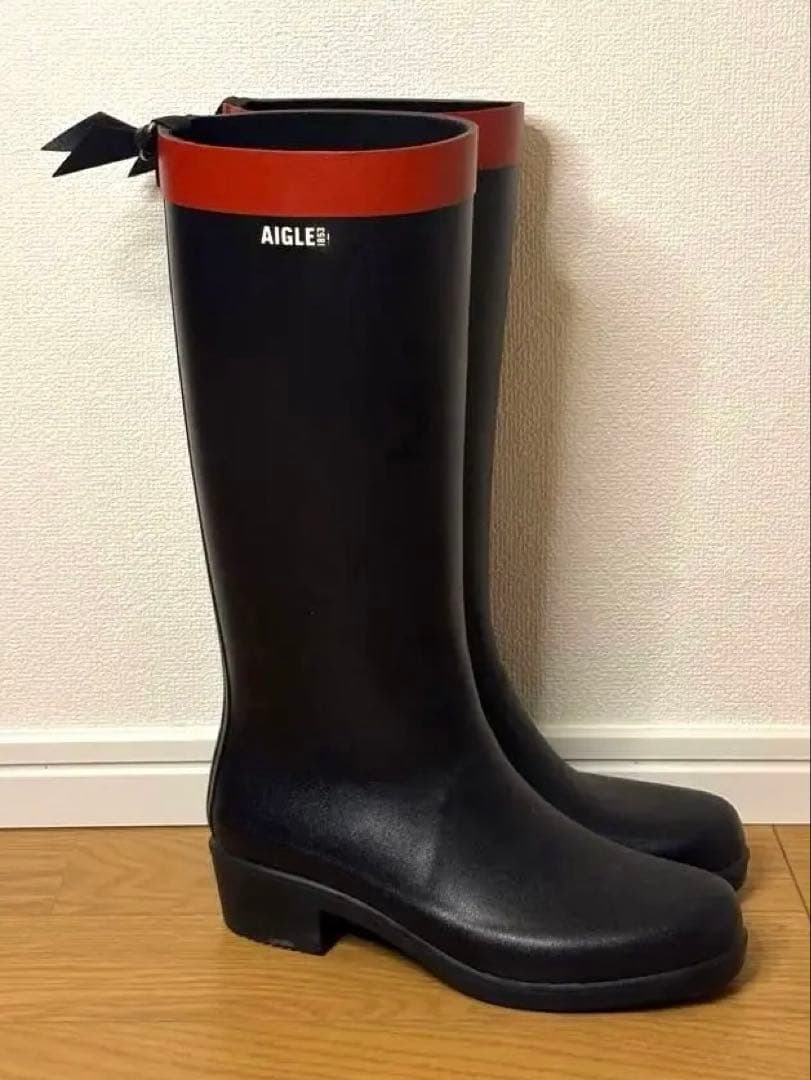 AIGLE ミリカヒールラバーロングブーツ レインブーツ