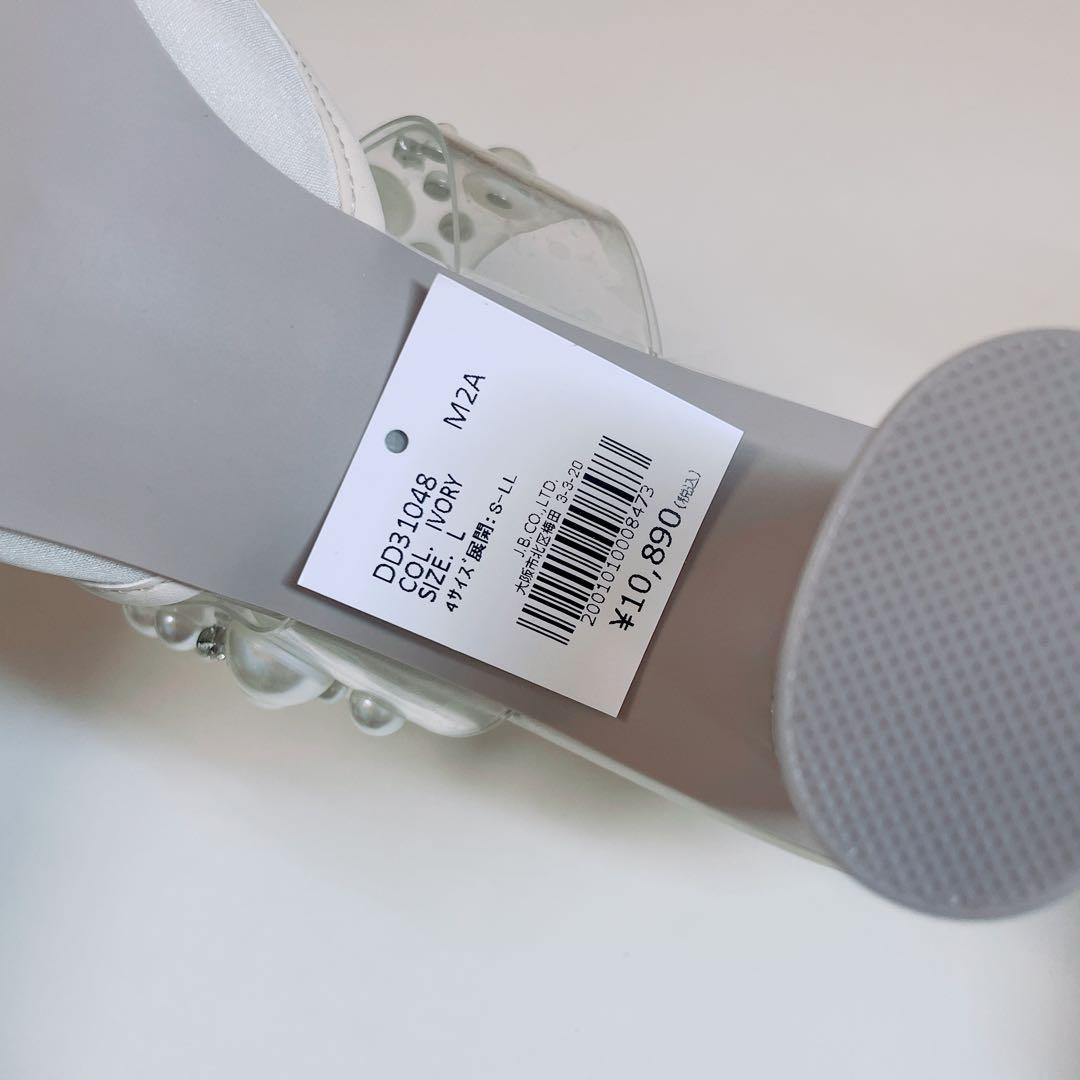 ランダ　RANDAミュール パール×ビジューベルトシアーミュールパンプス