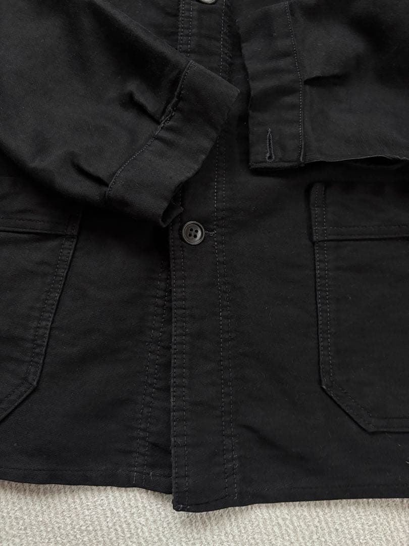 ブラックモールスキンSuper Durableブラック 50s フレンチワーク