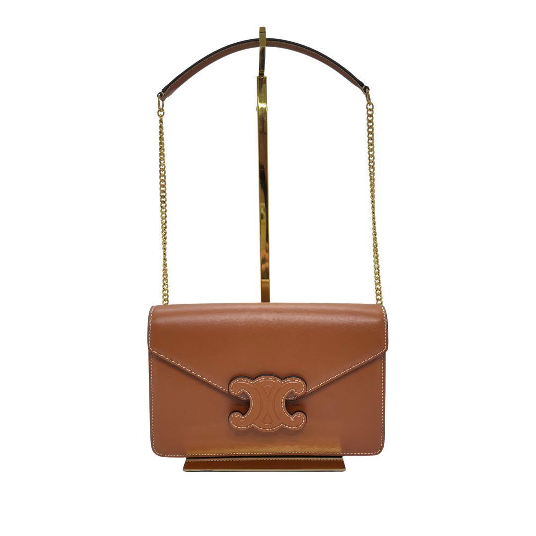 ✨極美品✨セリーヌ マーゴチェーンウォレット トリオンフ レザー ブラウン