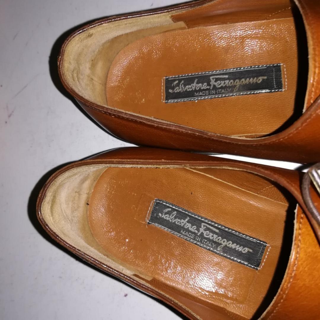 c1010 サルヴァトーレフェラガモ tramezza プレーントゥ 7EE 茶