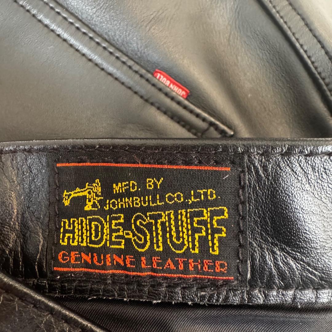 本革カウレザーパンツ32インチ革パンツライダースブラック黒アメカジバイカーデニム