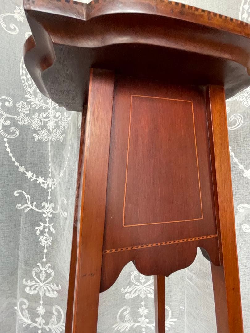 E様用 イギリスアンティーク　フラワースタンド 象嵌　インレイ　花台　飾り棚