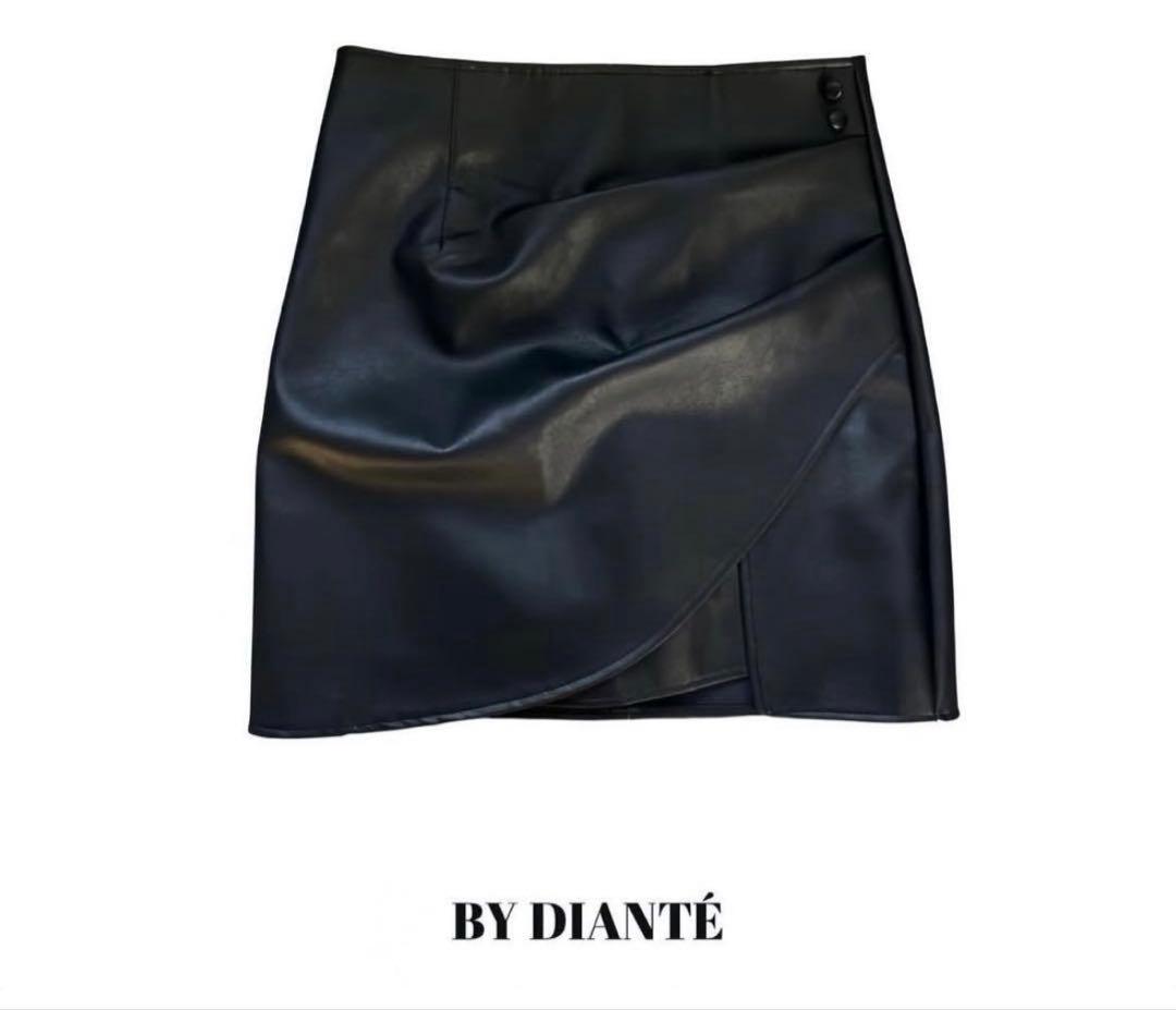 DIANTE レザースカート　ブラック