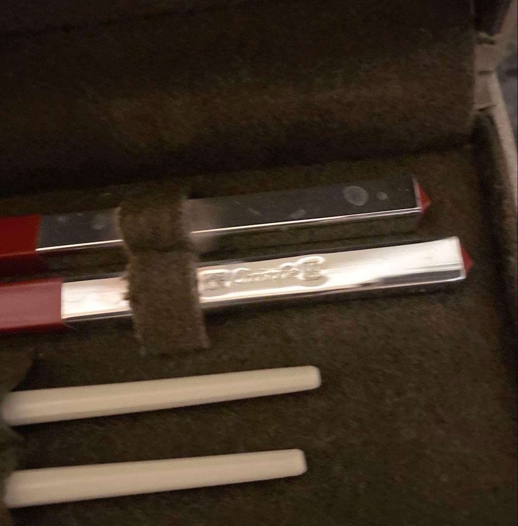 クリストフル　夫婦箸　新品　紅白