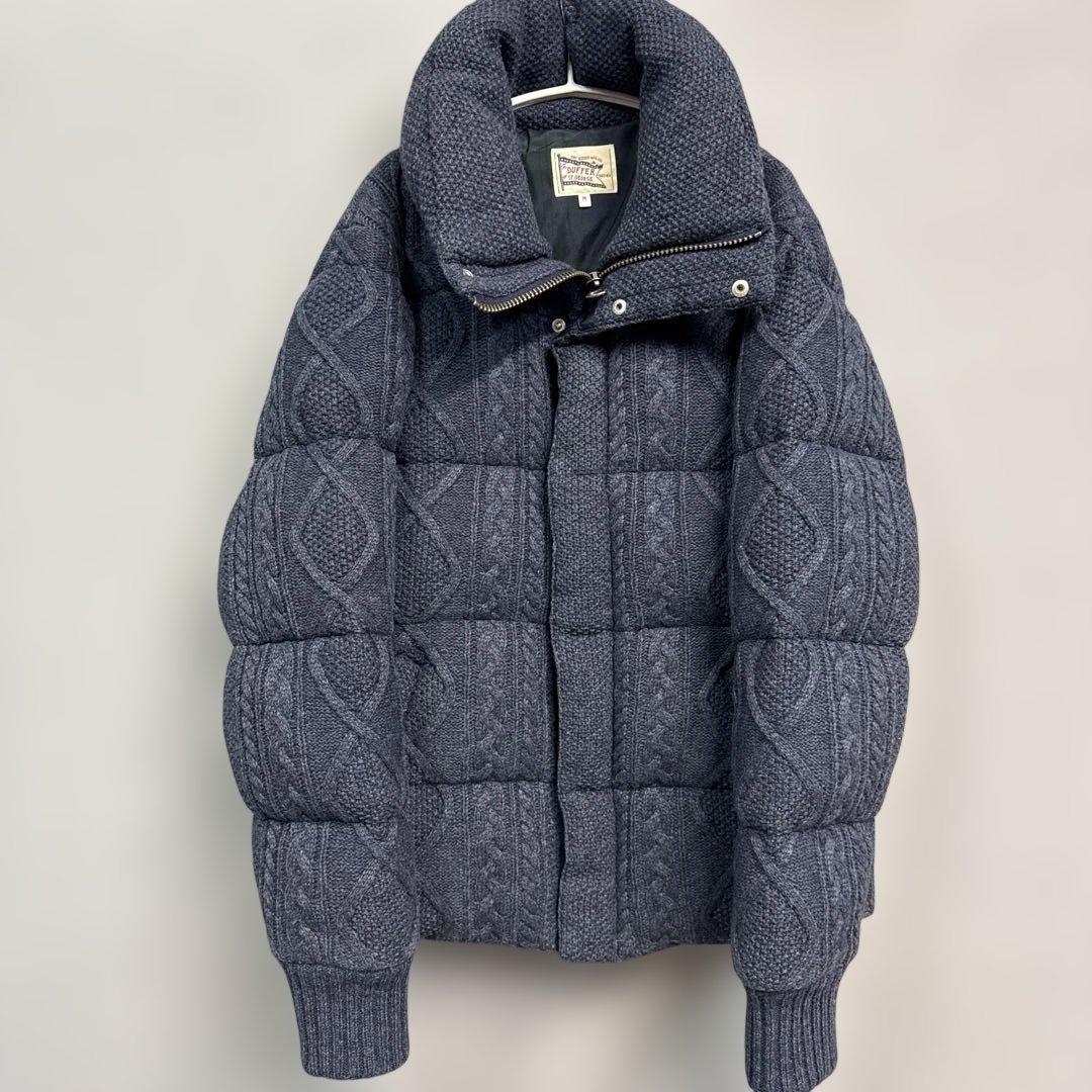 Duffer ダファー 　 ウール　ダウンジャケット M コート　ケーブルニット