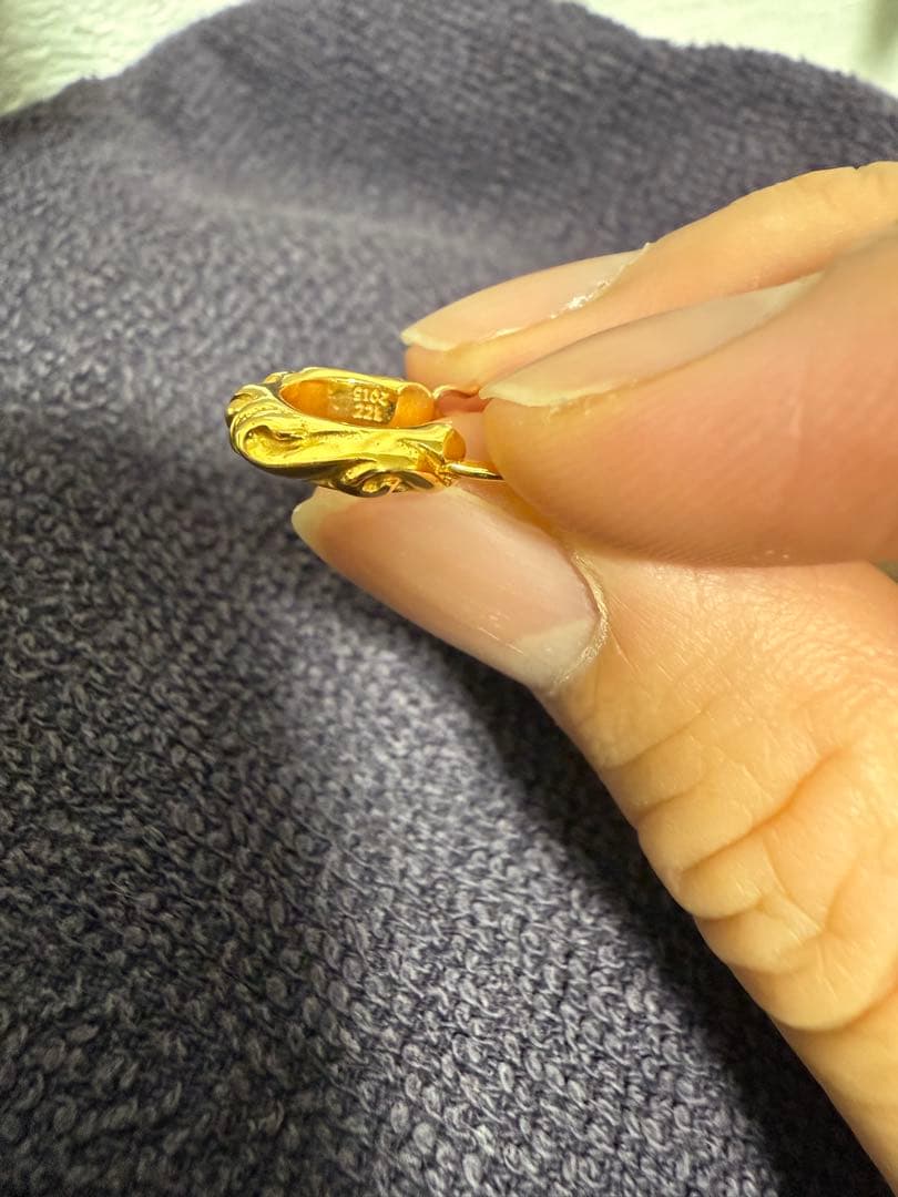 クロムハーツ　22k スクロールバンドフープ　ピアス