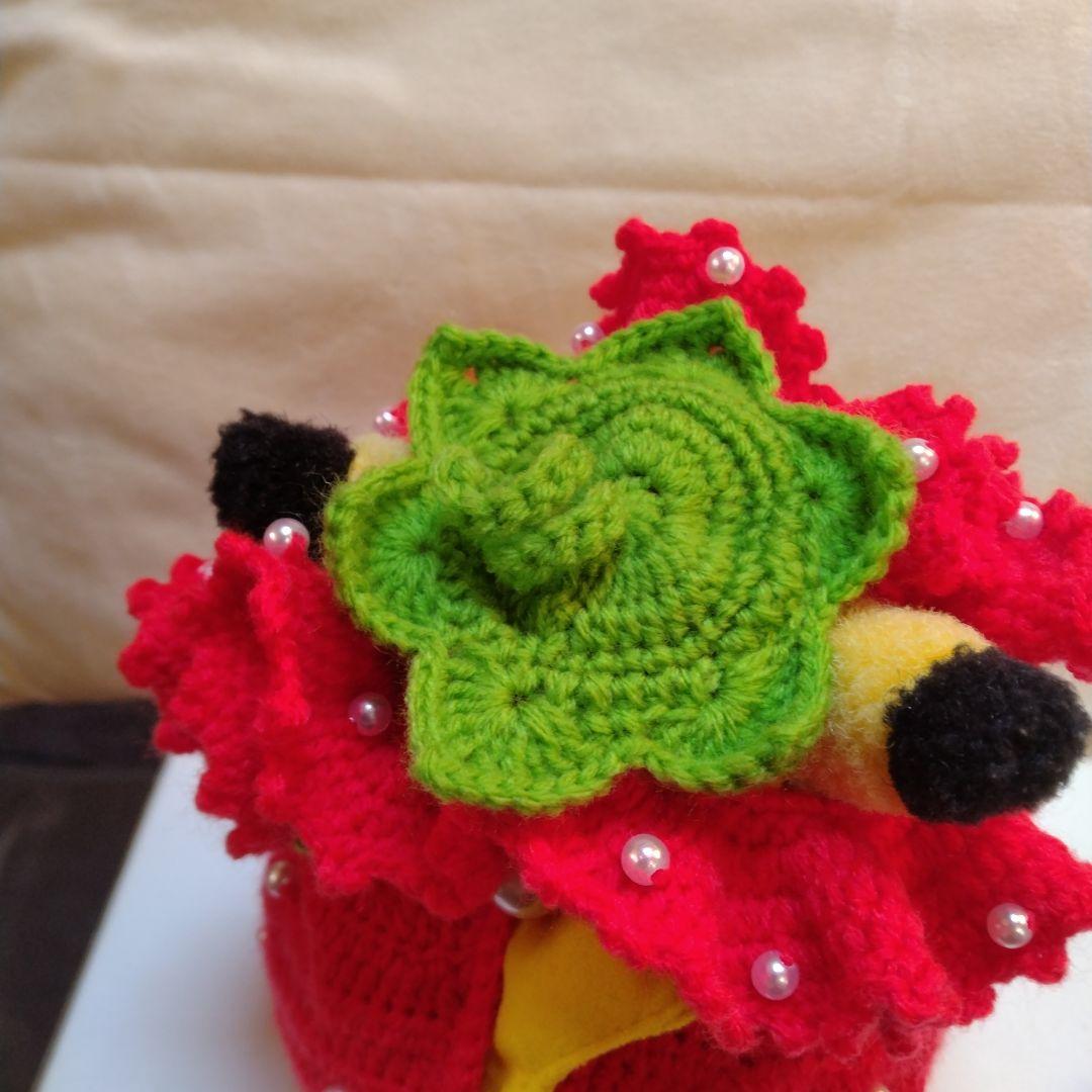 ケイいちご衣装のピカチュウぬいぐるみハンドメイド