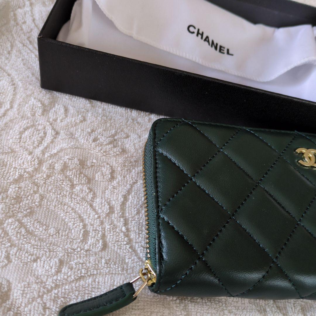 J*L様 CHANEL グリーン キルティング 長財布　ノベルティ