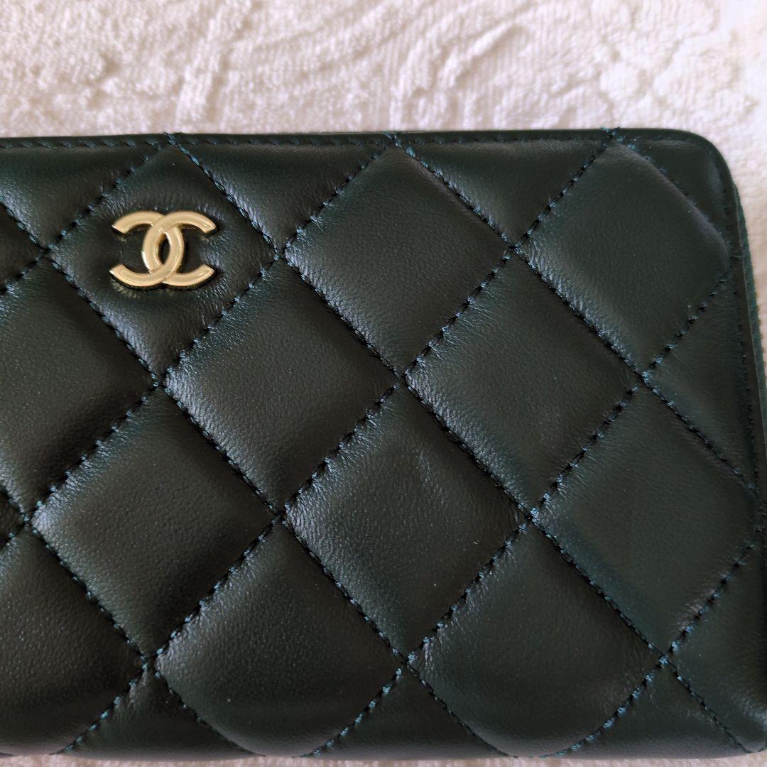 J*L様 CHANEL グリーン キルティング 長財布　ノベルティ