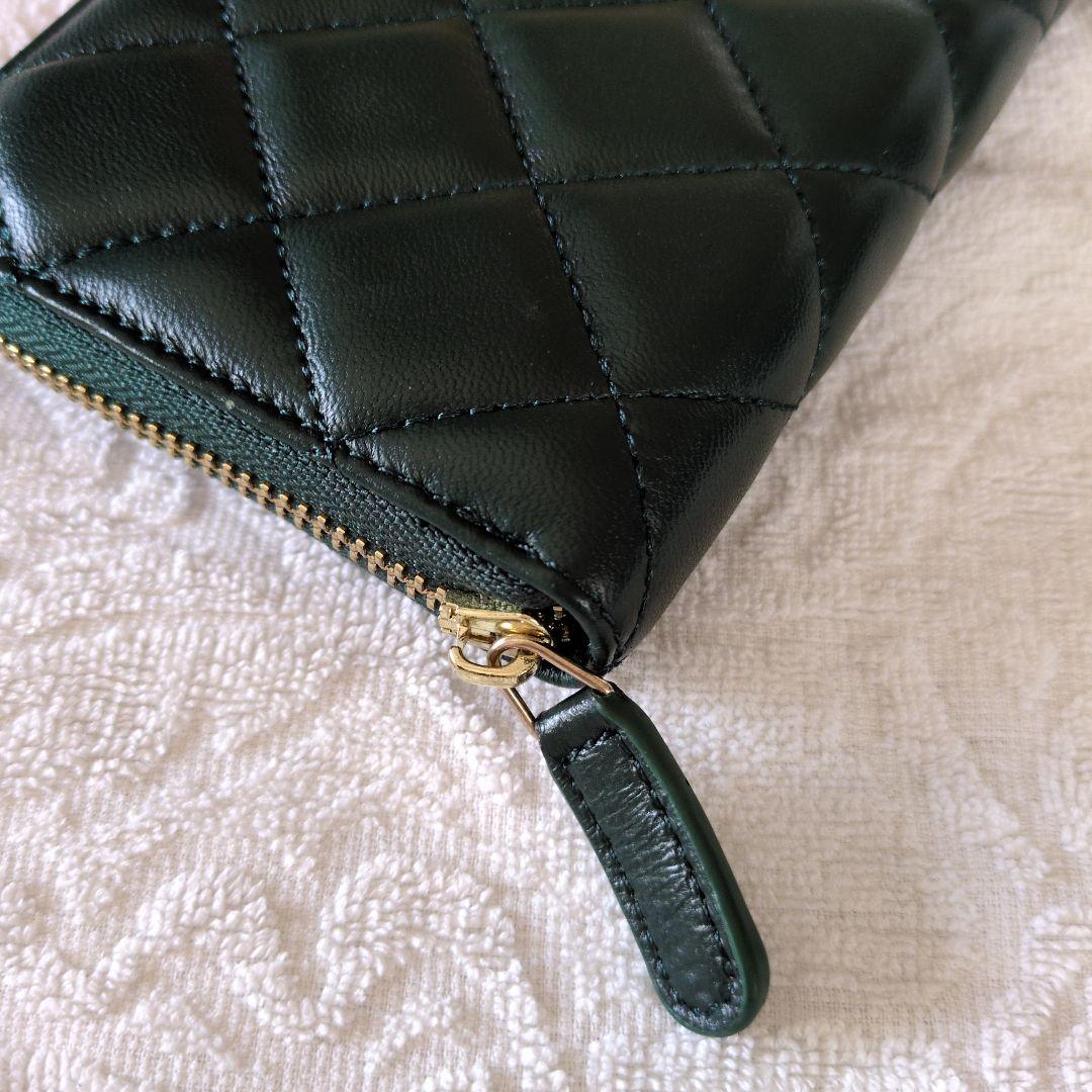 J*L様 CHANEL グリーン キルティング 長財布　ノベルティ