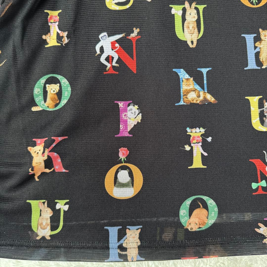 美品KUNIO COLLECTION ブラック半袖チュニック Mサイズアニマル柄