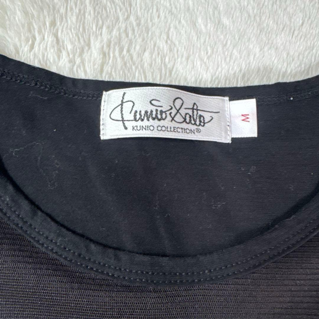 美品KUNIO COLLECTION ブラック半袖チュニック Mサイズアニマル柄