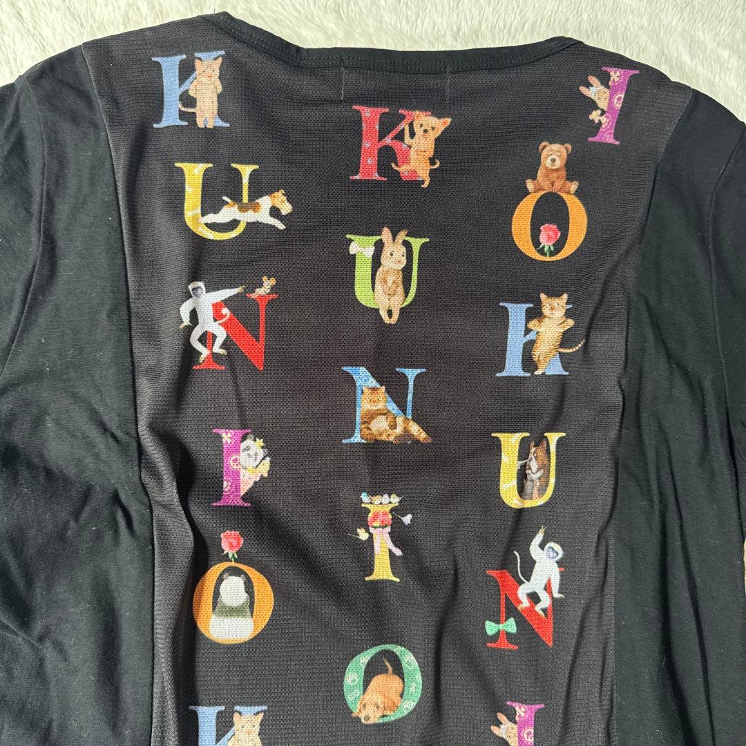 美品KUNIO COLLECTION ブラック半袖チュニック Mサイズアニマル柄