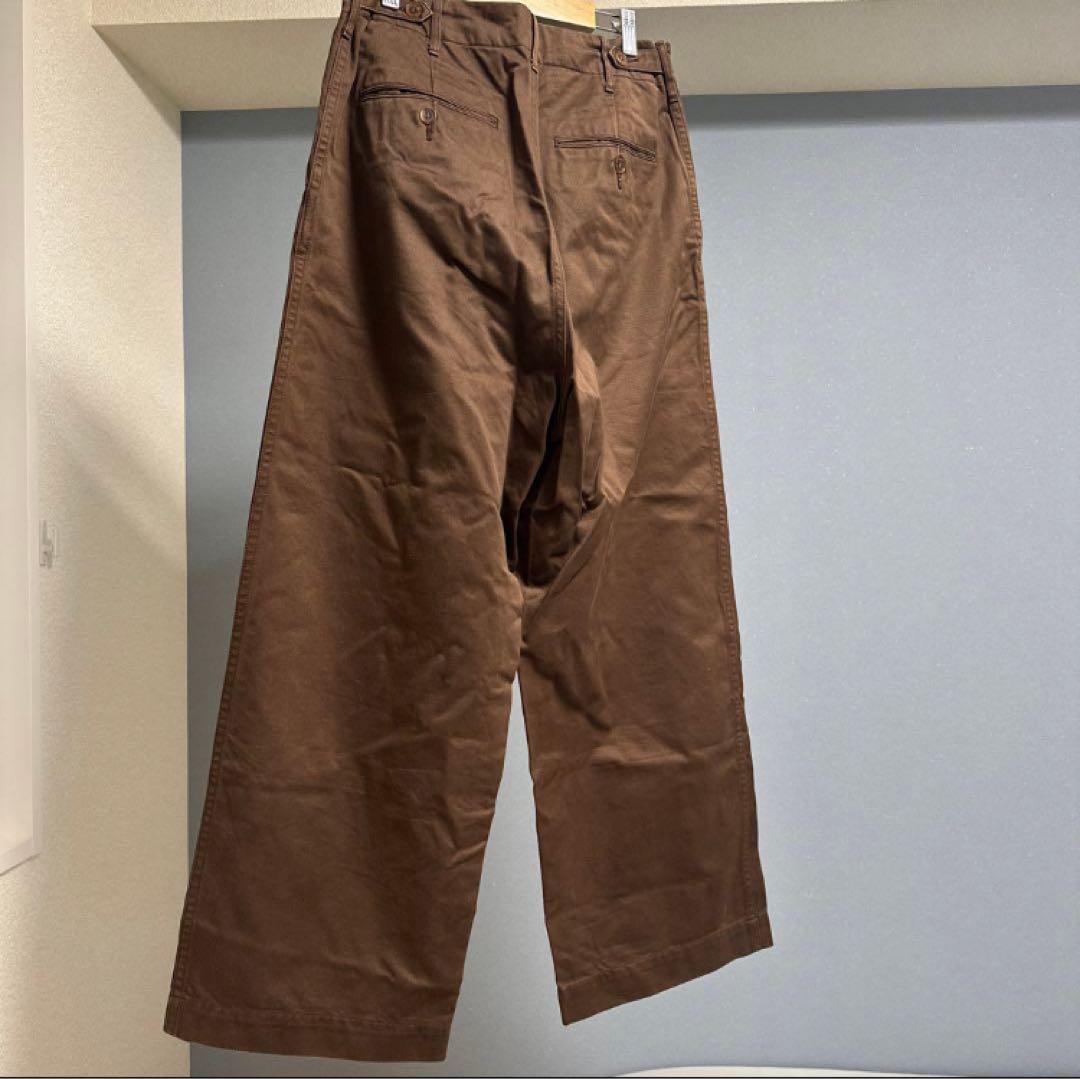 【auralee】WASHED FINX CHINO WIDE PANTS