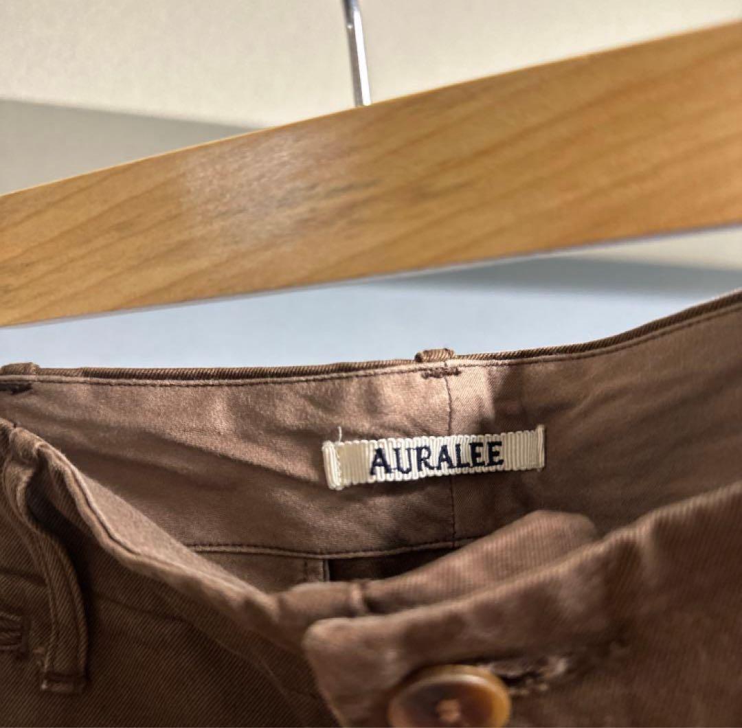 【auralee】WASHED FINX CHINO WIDE PANTS
