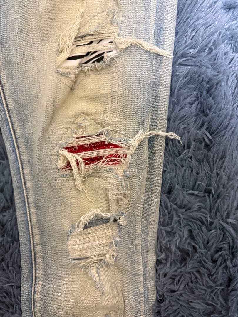 ダメージ加工 スキニーデニム 34 mnml