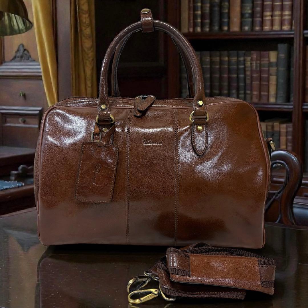 【希少/高級本革】Ashwood レザー ボストンバッグ 2way ブラウン