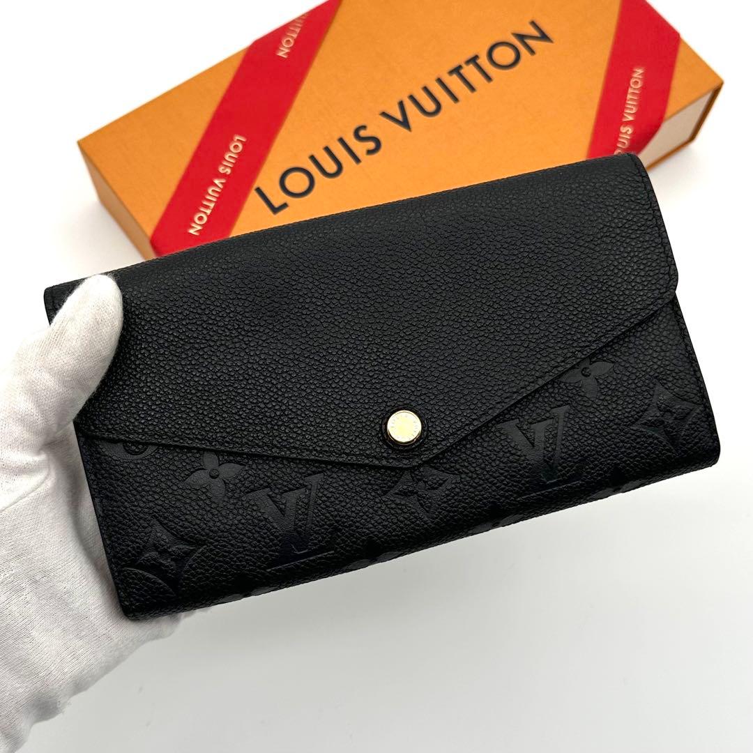 【超極美品】ルイヴィトン アンプラント ポルトフォイユ サラ 長財布 ブラック