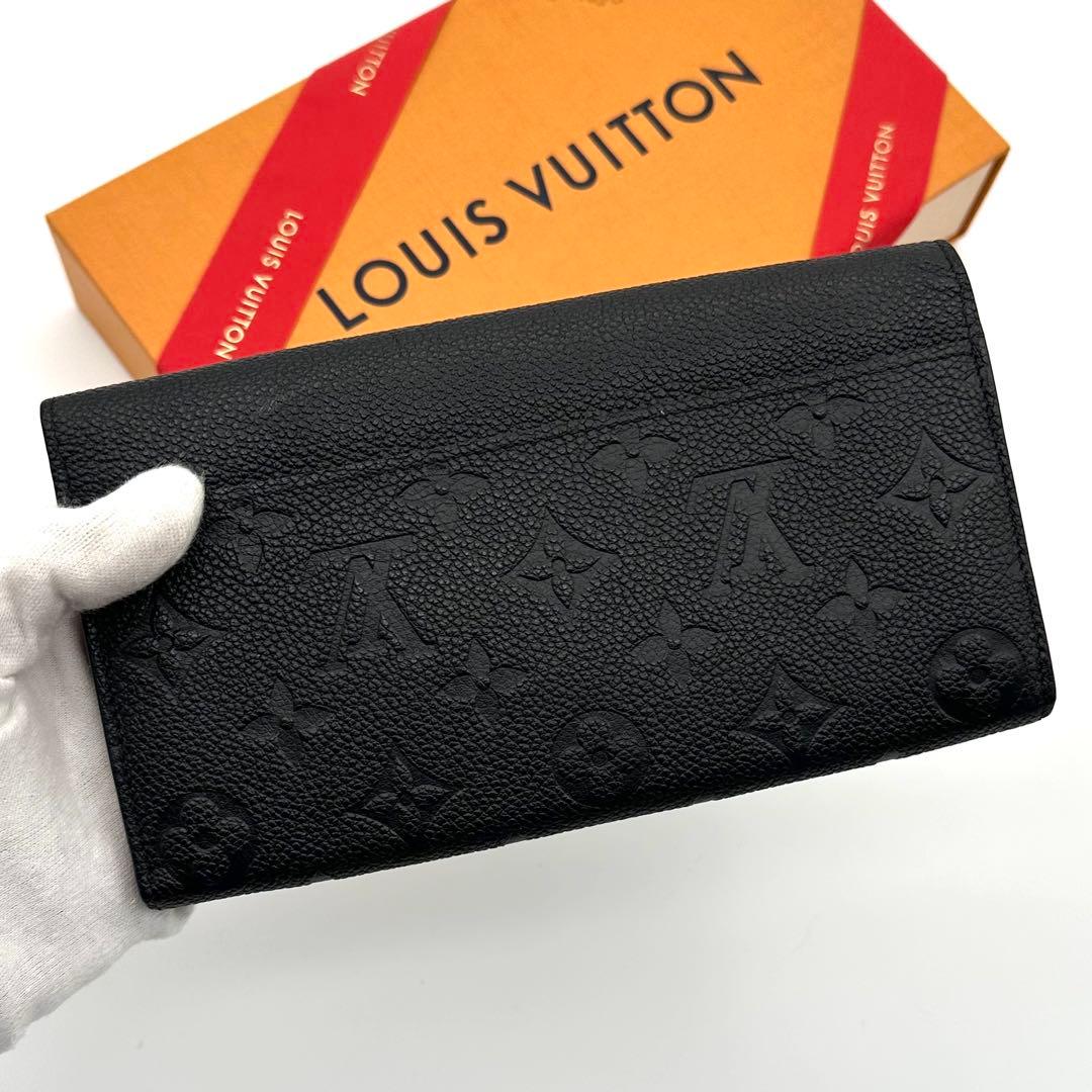 【超極美品】ルイヴィトン アンプラント ポルトフォイユ サラ 長財布 ブラック