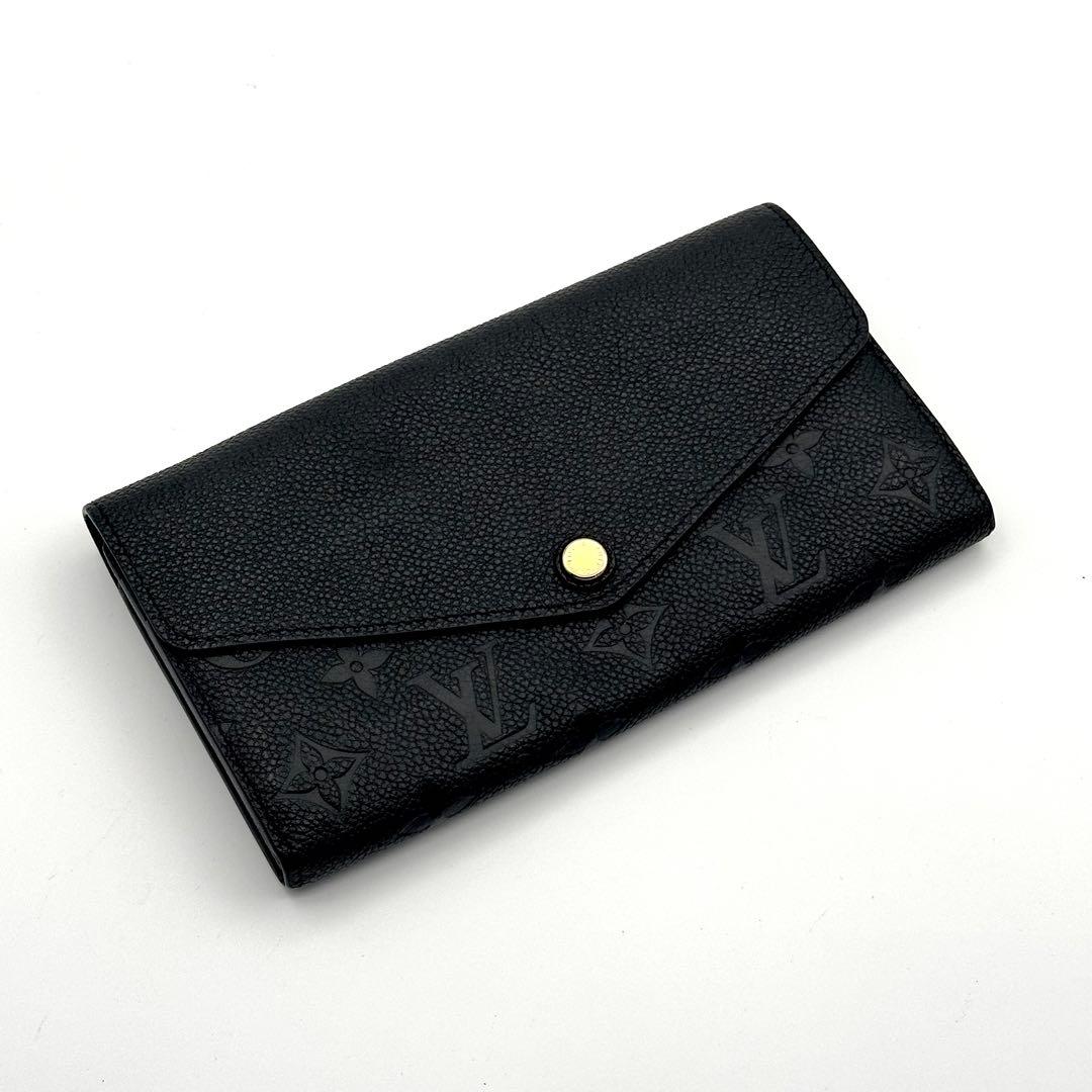 【超極美品】ルイヴィトン アンプラント ポルトフォイユ サラ 長財布 ブラック