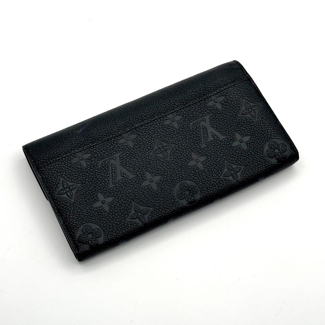 【超極美品】ルイヴィトン アンプラント ポルトフォイユ サラ 長財布 ブラック