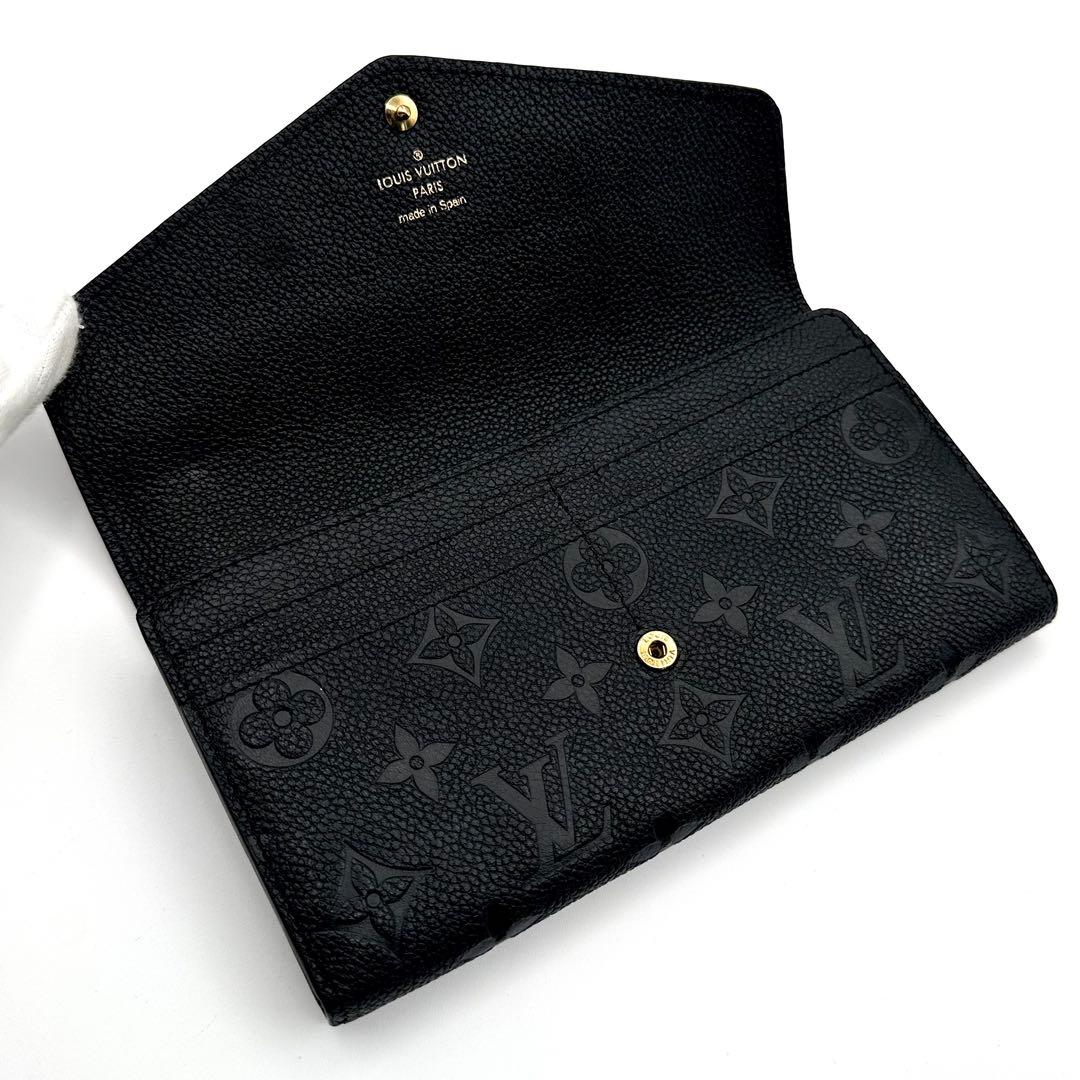 【超極美品】ルイヴィトン アンプラント ポルトフォイユ サラ 長財布 ブラック