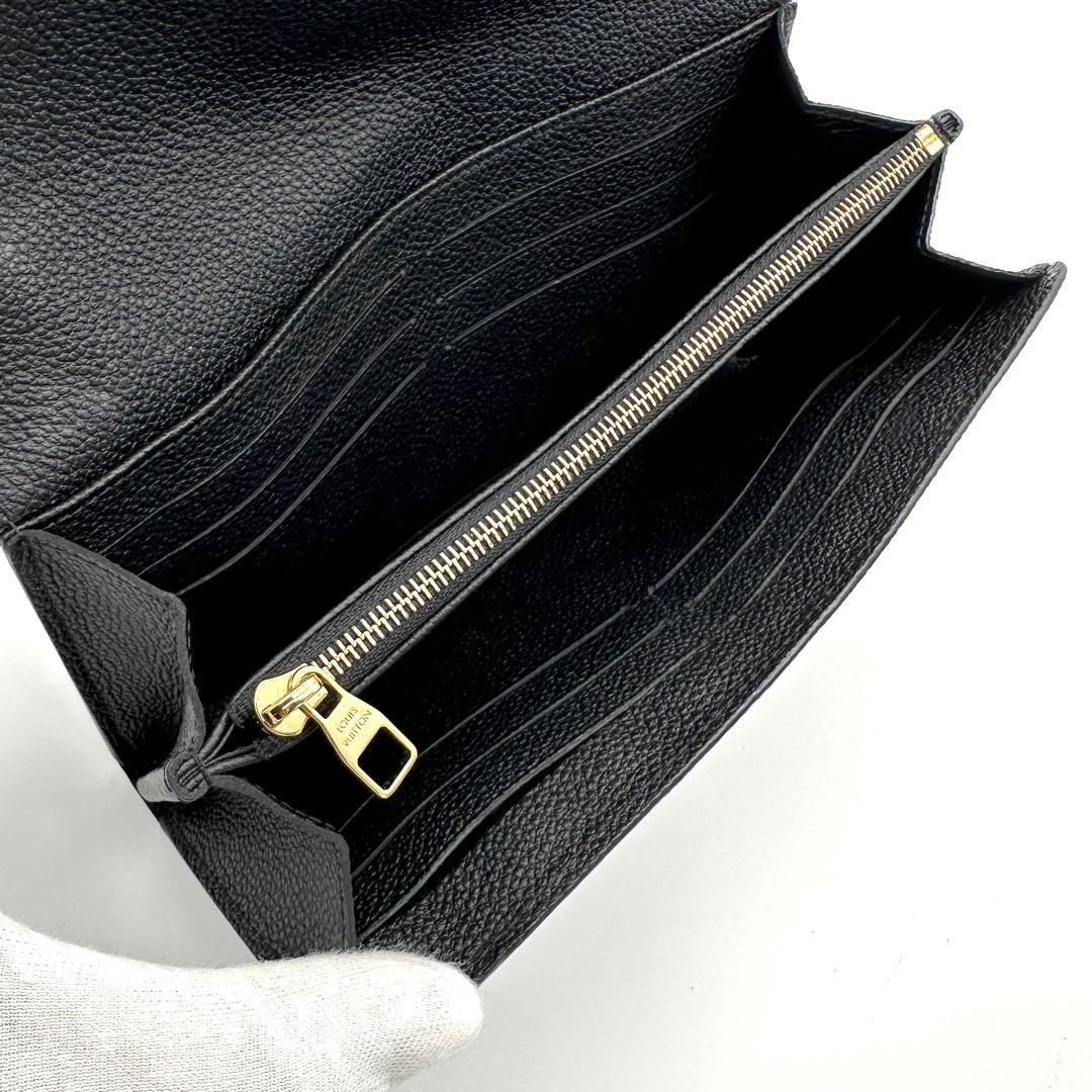 【超極美品】ルイヴィトン アンプラント ポルトフォイユ サラ 長財布 ブラック