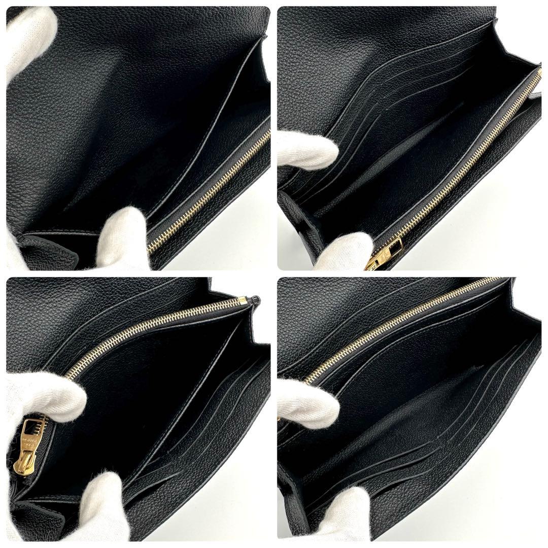 【超極美品】ルイヴィトン アンプラント ポルトフォイユ サラ 長財布 ブラック