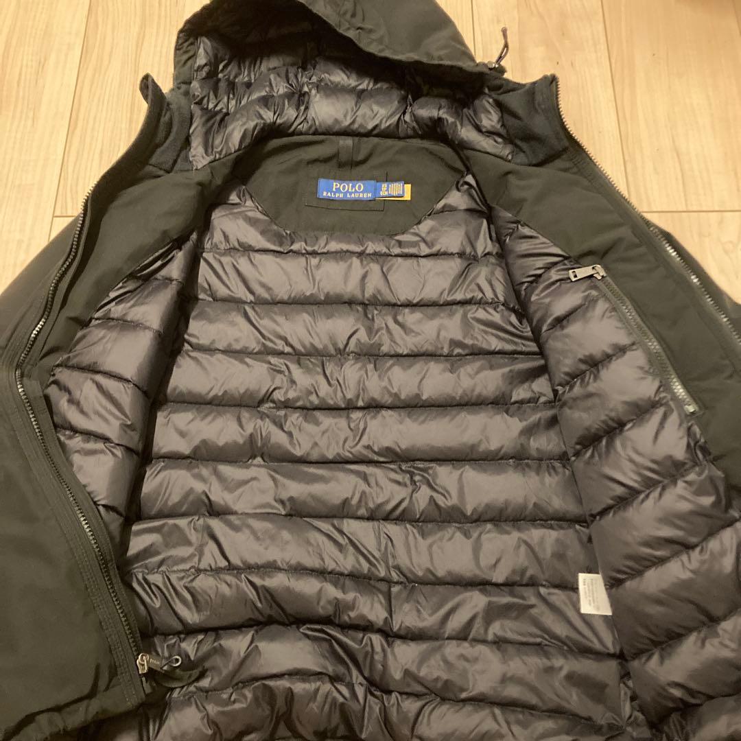 ポロラルフローレン ダウンジャケット フード ポニー ブラック XS