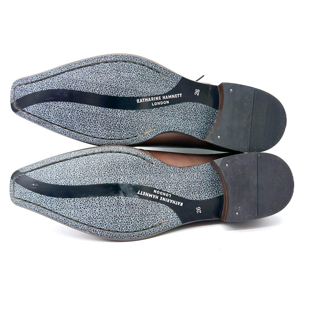 未使用✨キャサリンハムネット ビジネスシューズ サイドレース ブラウン 26cm