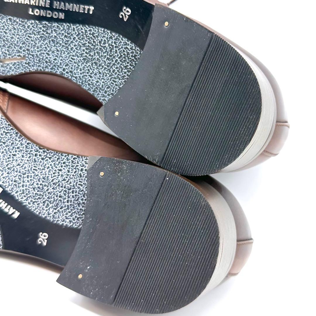 未使用✨キャサリンハムネット ビジネスシューズ サイドレース ブラウン 26cm