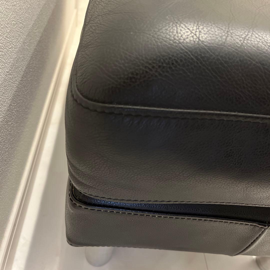 無印良品　オットマン　ブラックレザー