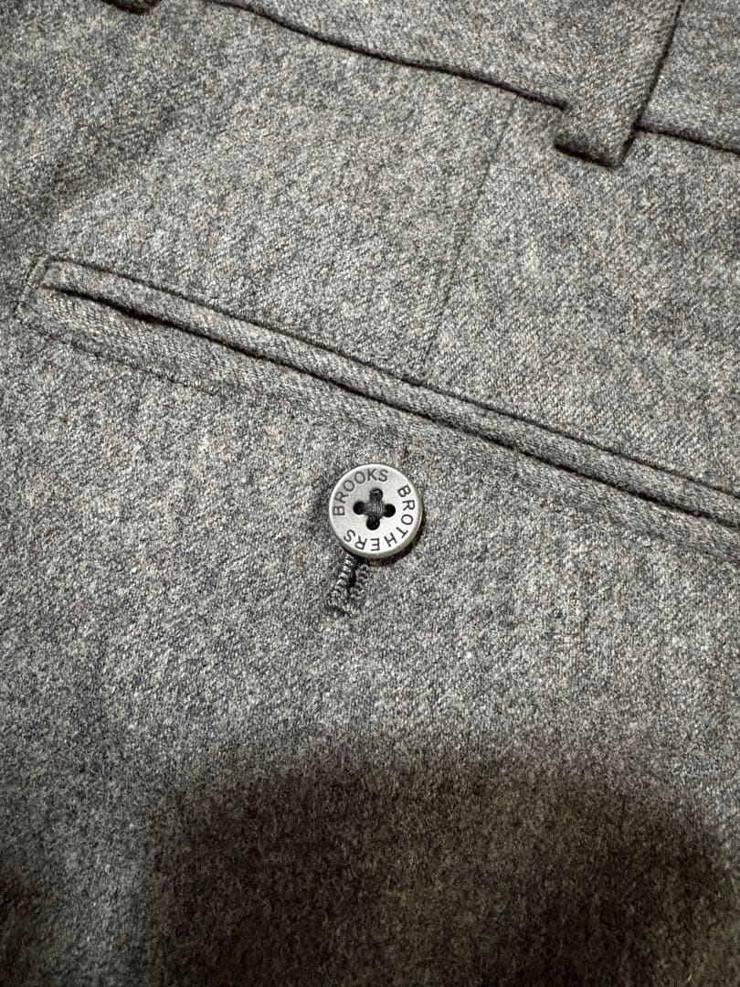 未使用に近い　ブルックスブラザーズ　フランネルウール　カシミヤ混　w36 XL