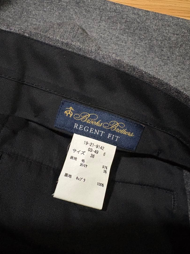 未使用に近い　ブルックスブラザーズ　フランネルウール　カシミヤ混　w36 XL