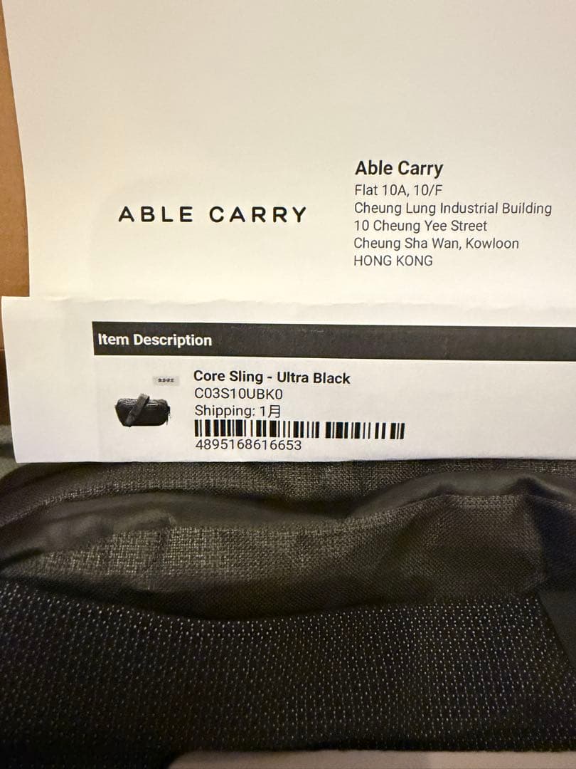 美品Able Carry Core Sling 2.5L Ultra Black