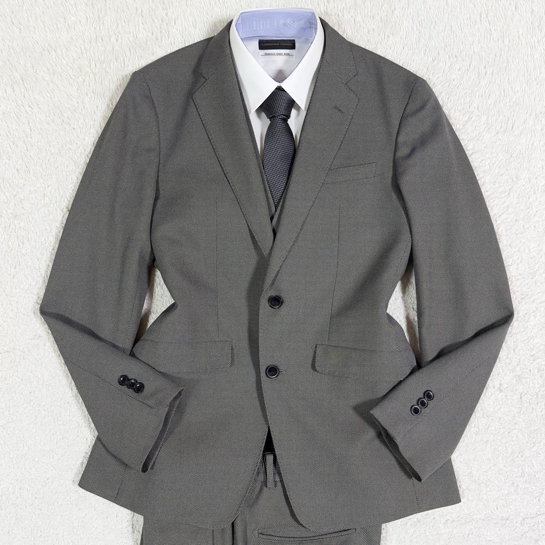 美品✨スーツセレクト スリーピース セットアップ スーツ 4S グレー A4