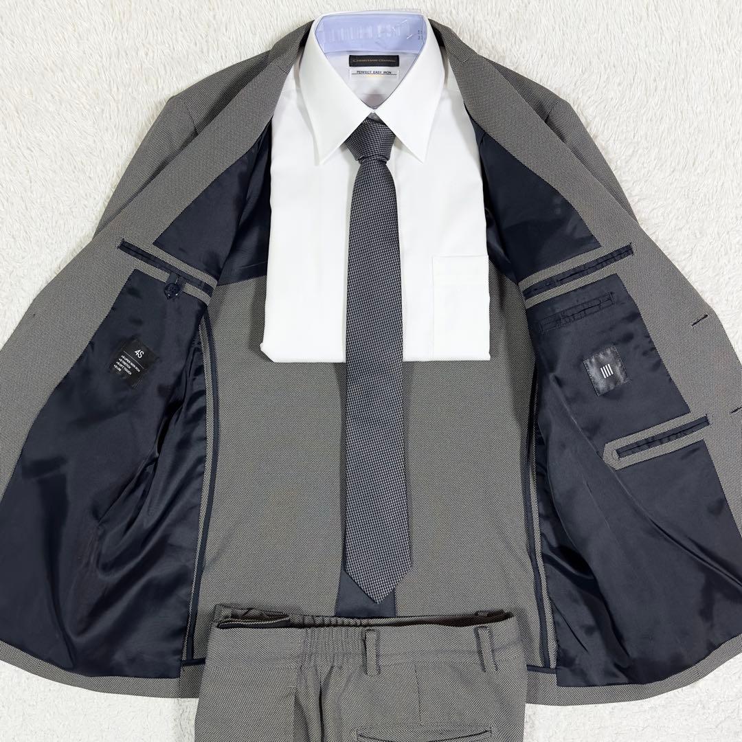 美品✨スーツセレクト スリーピース セットアップ スーツ 4S グレー A4