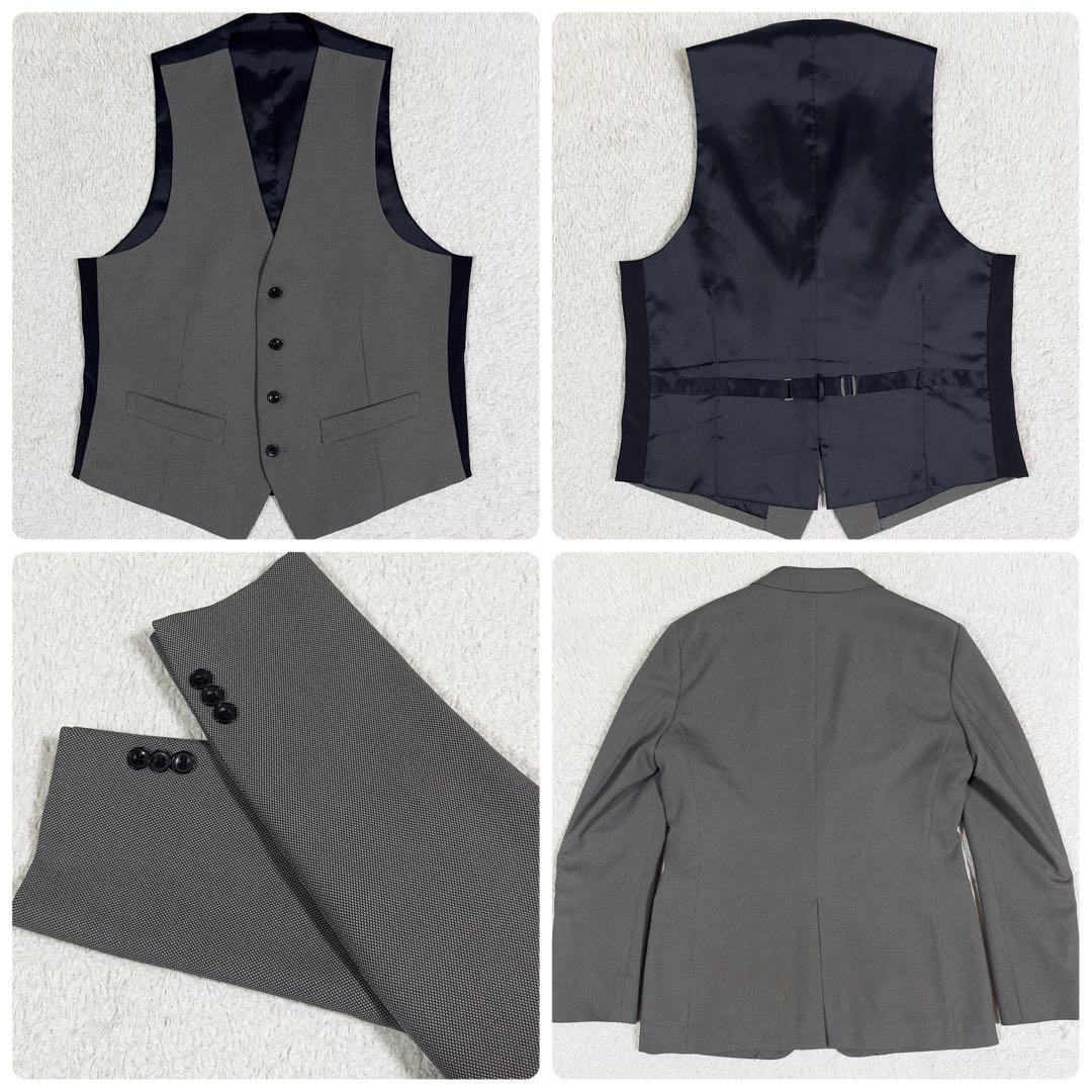 美品✨スーツセレクト スリーピース セットアップ スーツ 4S グレー A4