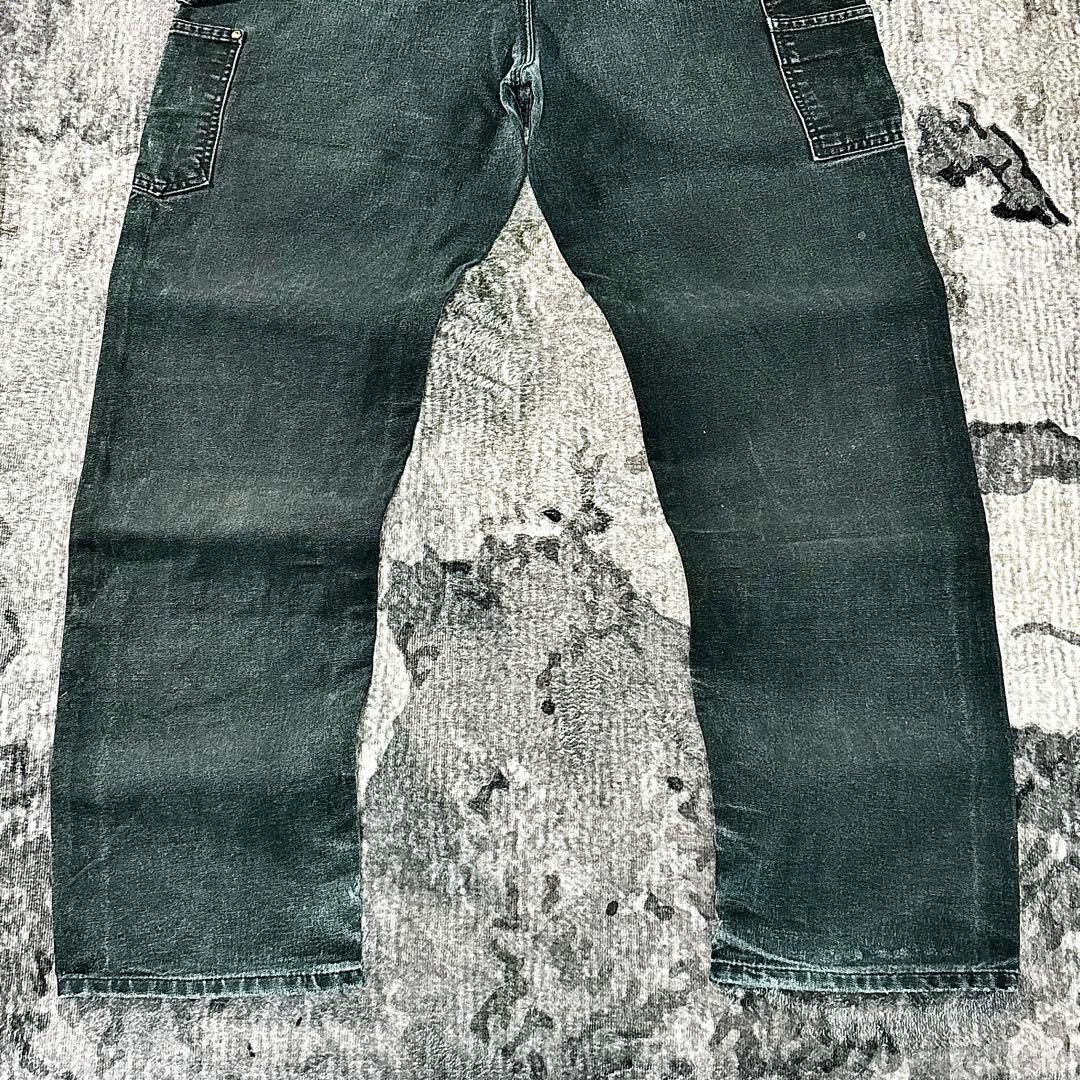 00s USA製 36×34 Carhartt 極上フェード 黒ダック 一点物