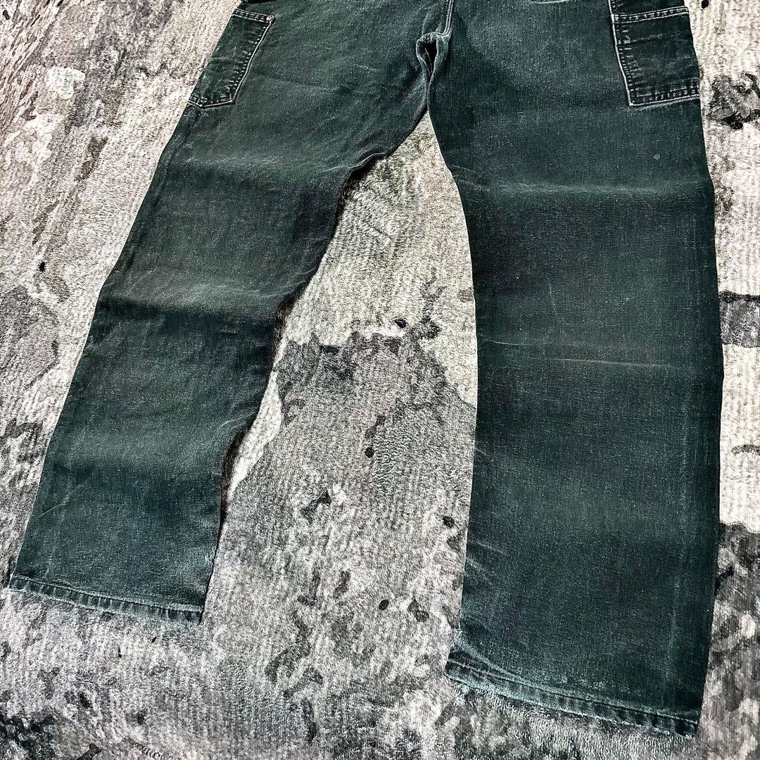 00s USA製 36×34 Carhartt 極上フェード 黒ダック 一点物