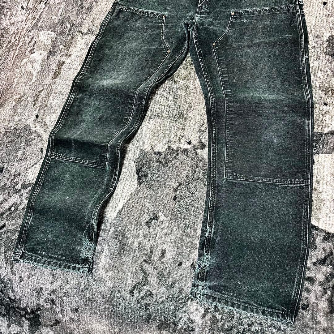 00s USA製 36×34 Carhartt 極上フェード 黒ダック 一点物