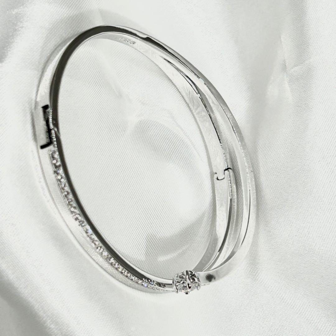 【箱・カード付】 スワロフスキー バングル ブレスレット クリスタル フレッシュ