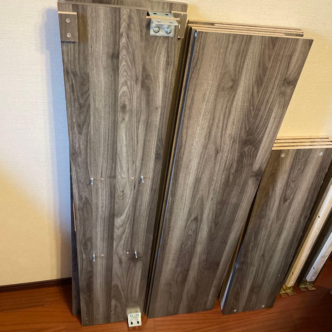 【引き取り限定】ダブルベッドフレーム ダークグレー　引出し収納　コンセント付き